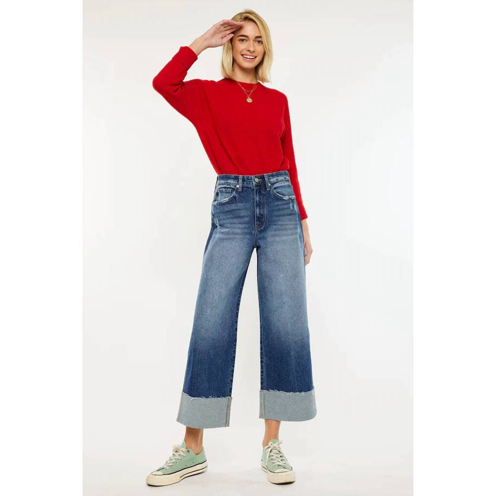 NEW KANCAN 90's cropped wide jeans in medium wash